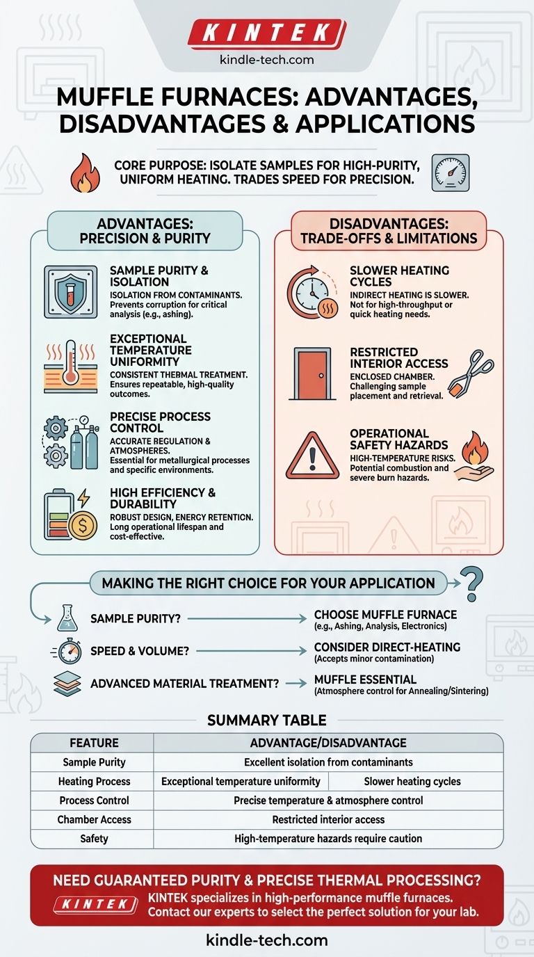 ¿Cuáles son las ventajas y desventajas de un horno de mufla? Una guía para el calentamiento de precisión Guía Visual