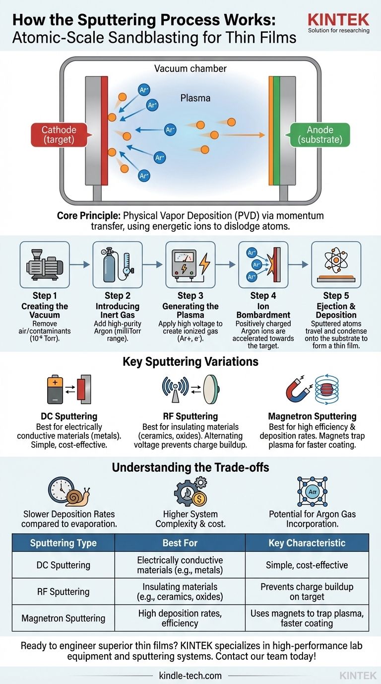 Wie funktioniert der Sputterprozess? Ein Leitfaden zur Dünnschichtabscheidung Visuelle Anleitung