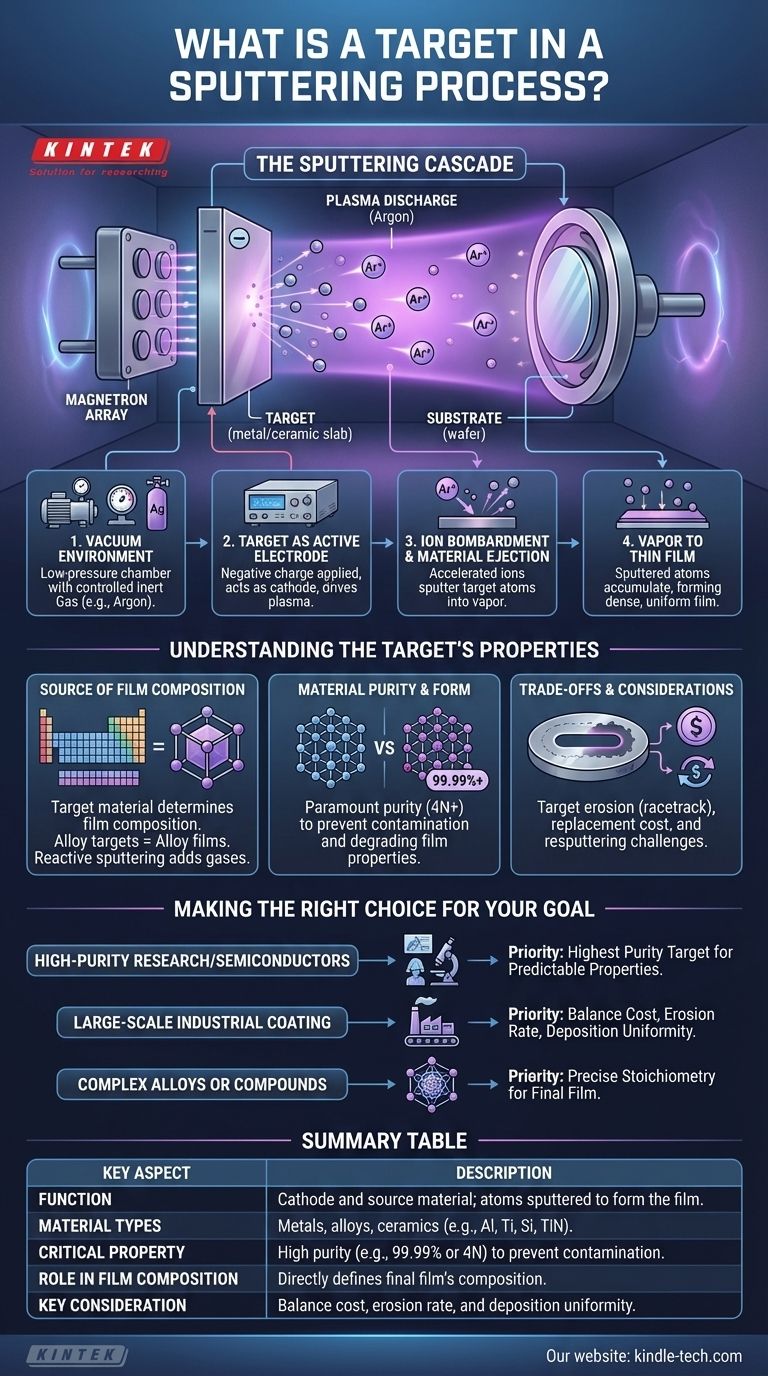 ¿Qué es un blanco en un proceso de pulverización catódica? La fuente de su recubrimiento de película delgada Guía Visual