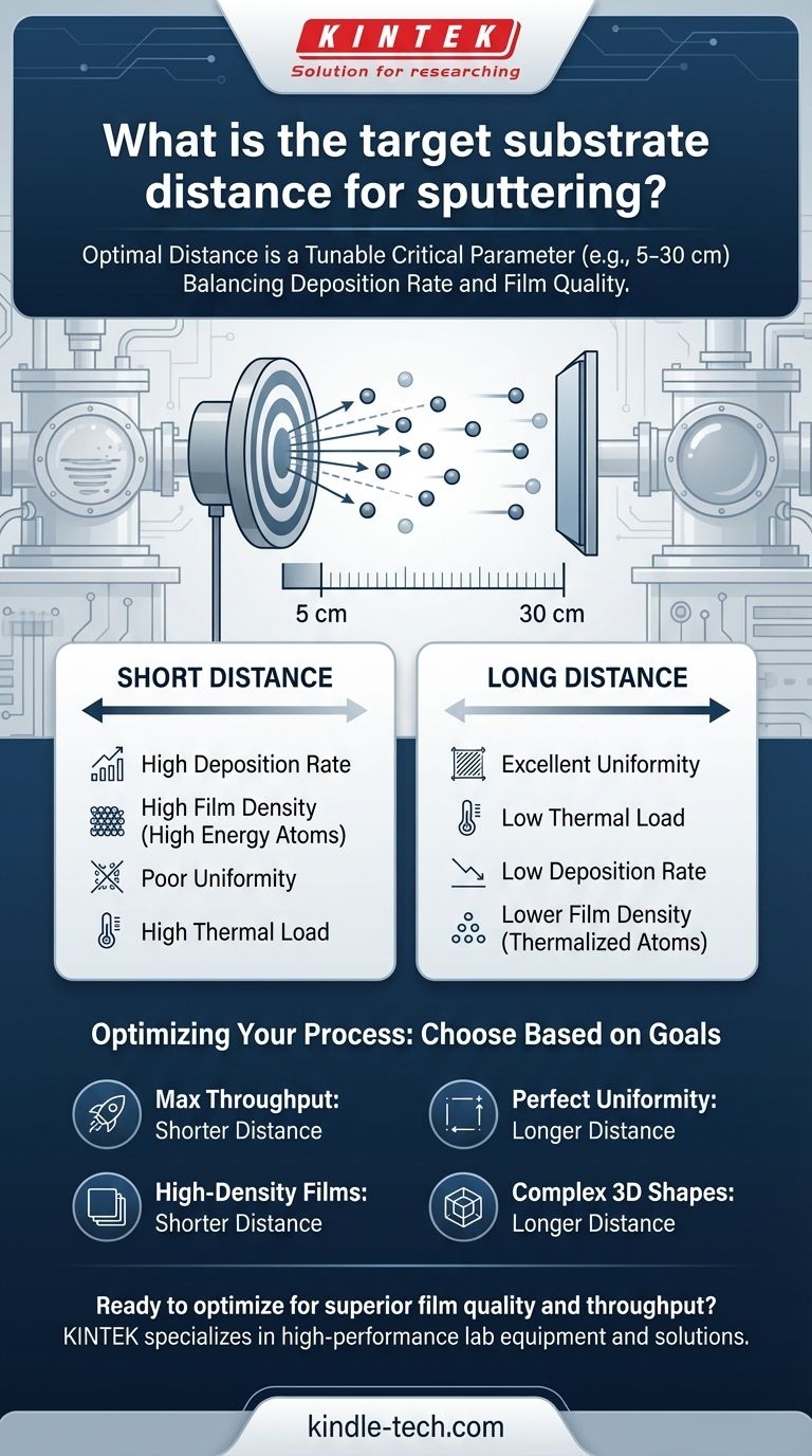スパッタリングのターゲット・基板間距離の目標値は？薄膜成膜プロセスを最適化する ビジュアルガイド