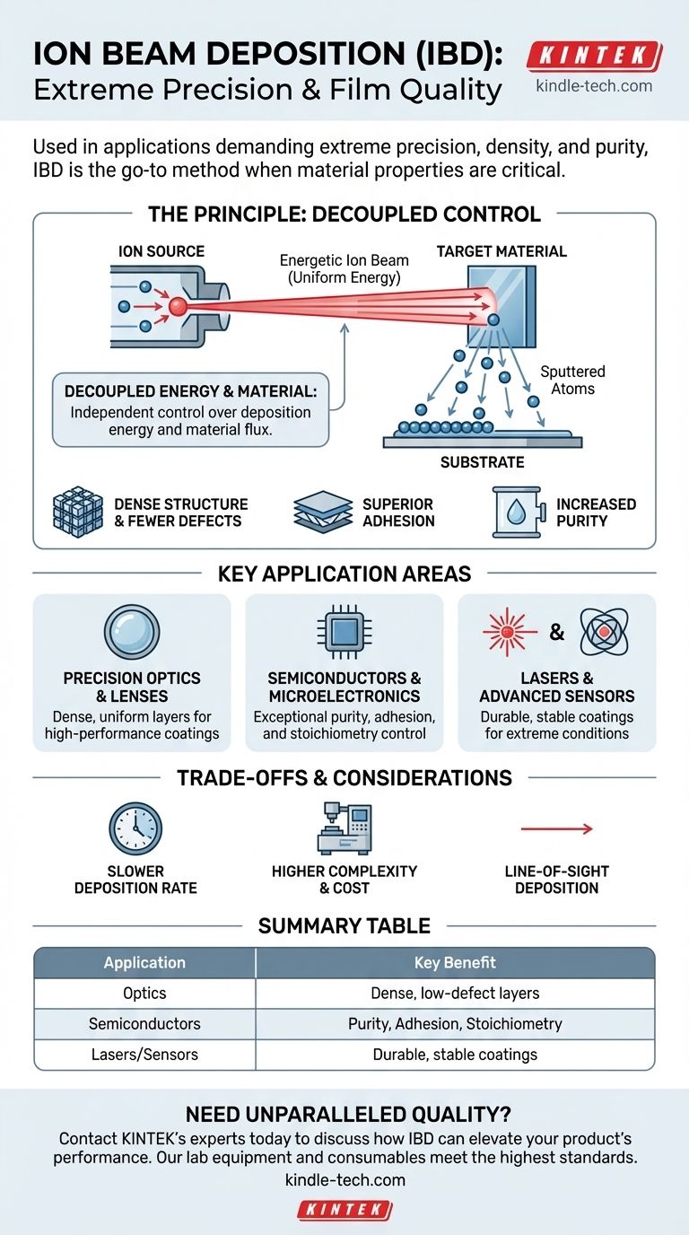 What are the applications of ion beam deposition? Achieve Superior Film Quality for Precision Optics & Semiconductors Visual Guide
