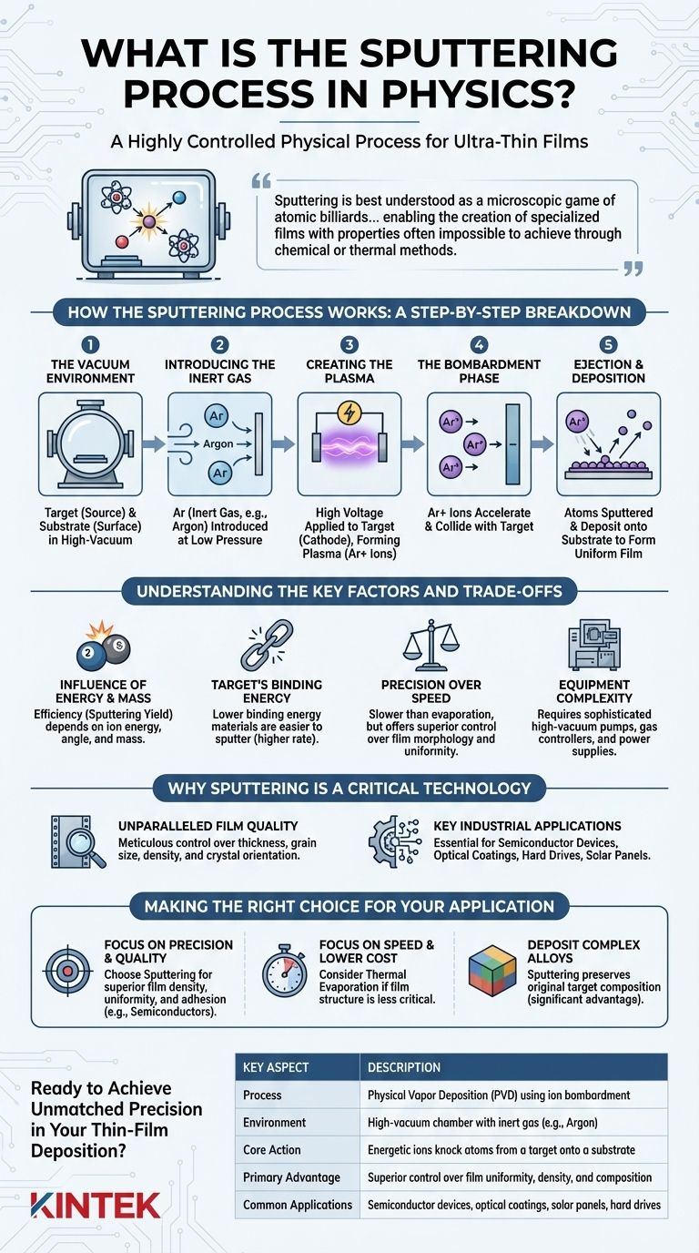 ما هي عملية التذرية (Sputtering) في الفيزياء؟ دليل لترسيب الأغشية الرقيقة بدقة دليل مرئي
