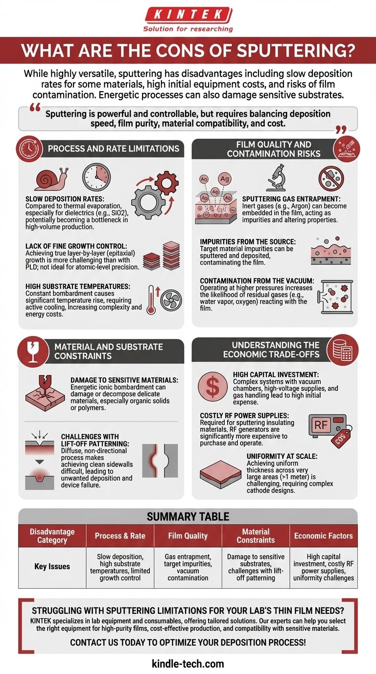 Was sind die Nachteile des Sputterns? Wichtige Einschränkungen bei der Dünnschichtabscheidung Visuelle Anleitung