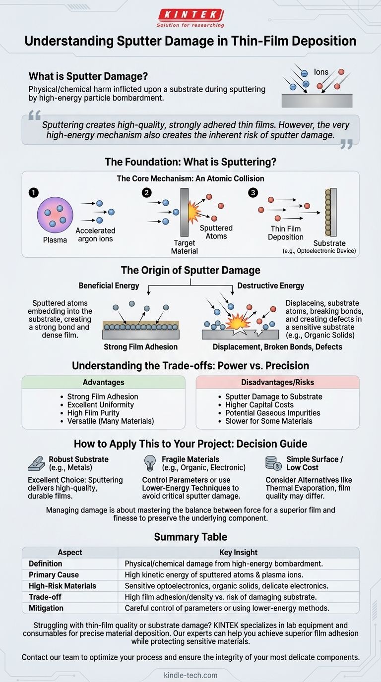 Cos'è il danno da sputtering? Una guida per proteggere i materiali sensibili durante la deposizione di film sottili Guida Visiva