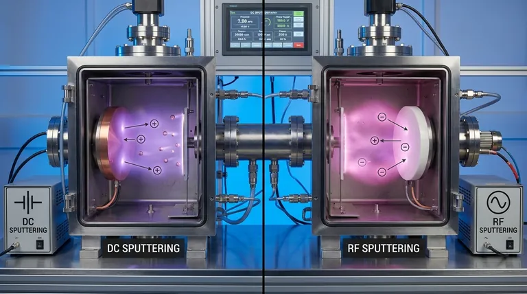 Qual è la differenza tra sputtering RF e DC? Scegli il metodo giusto per il tuo materiale