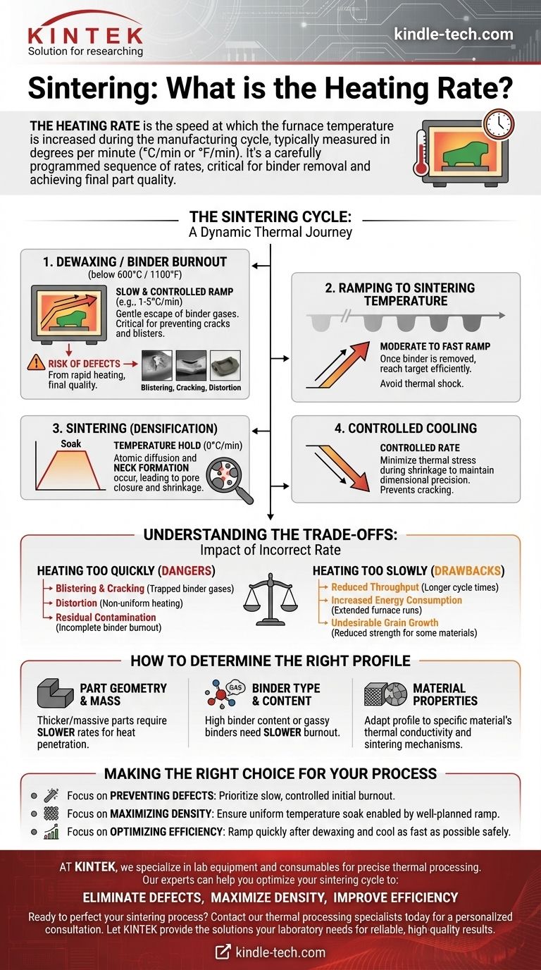 ¿Cuál es la velocidad de calentamiento en la sinterización? Una guía para optimizar su ciclo térmico para piezas de calidad Guía Visual