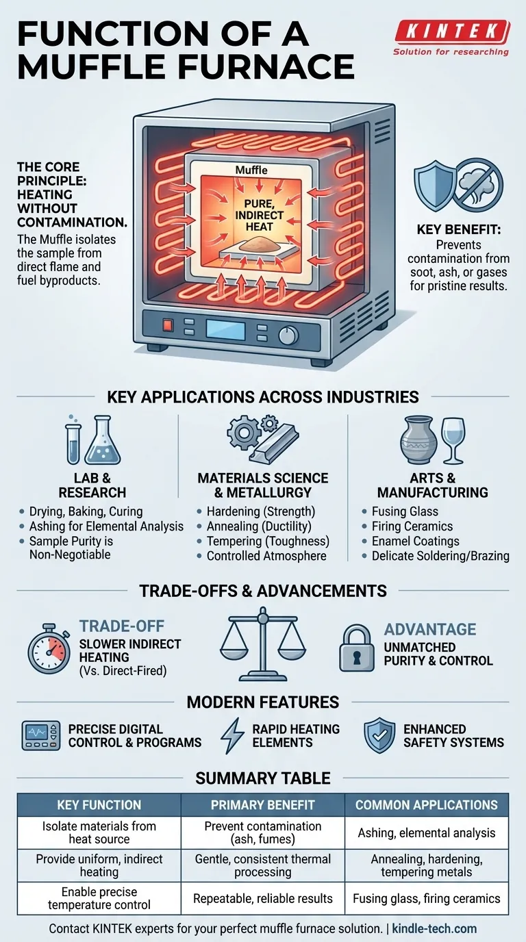 Qual é a função de um forno mufla? Alcançar aquecimento puro e livre de contaminação Guia Visual