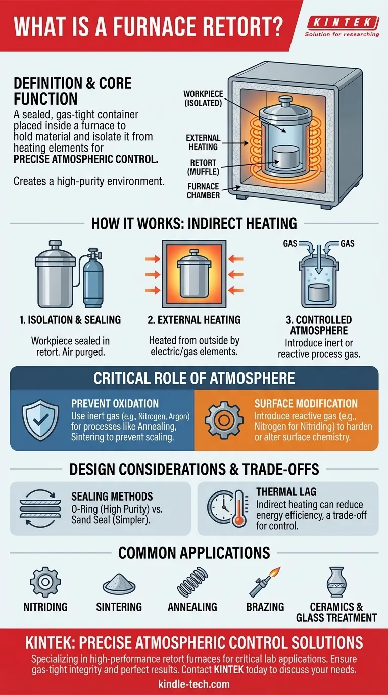 O que é uma retorta de forno? Obtenha um Tratamento Térmico Preciso com Atmosferas Controladas Guia Visual