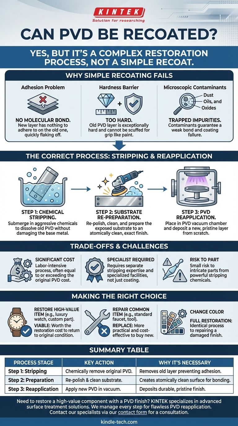 ¿Se puede volver a recubrir el PVD? Una guía para la restauración completa de la superficie Guía Visual