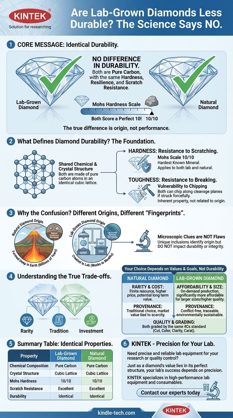 Are lab-grown diamonds less durable than natural diamonds? They're Identical in Hardness and Resilience Visual Guide