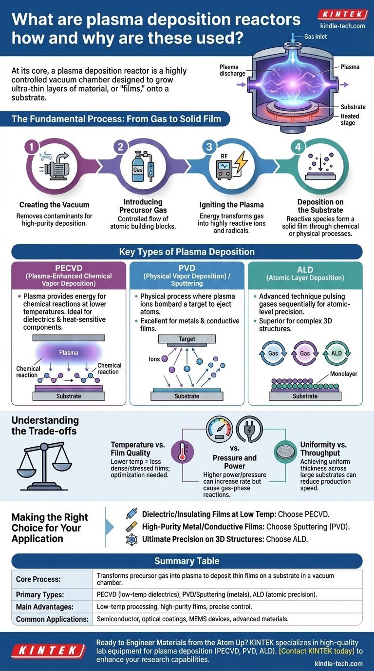 What are plasma deposition reactors how and why are these used? Unlock Precision Thin-Film Deposition Visual Guide