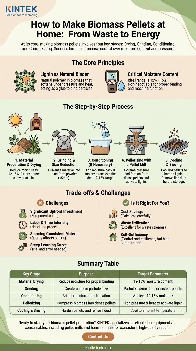 كيف تصنع حبيبات الكتلة الحيوية في المنزل؟ دليل خطوة بخطوة لإنتاج الوقود بنفسك دليل مرئي