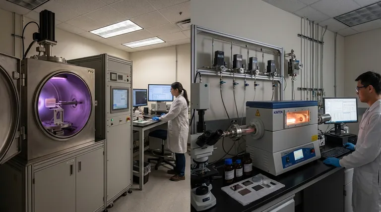 كيف يتم ترسيب الأغشية الرقيقة؟ دليل لطرق PVD مقابل CVD لتطبيقك