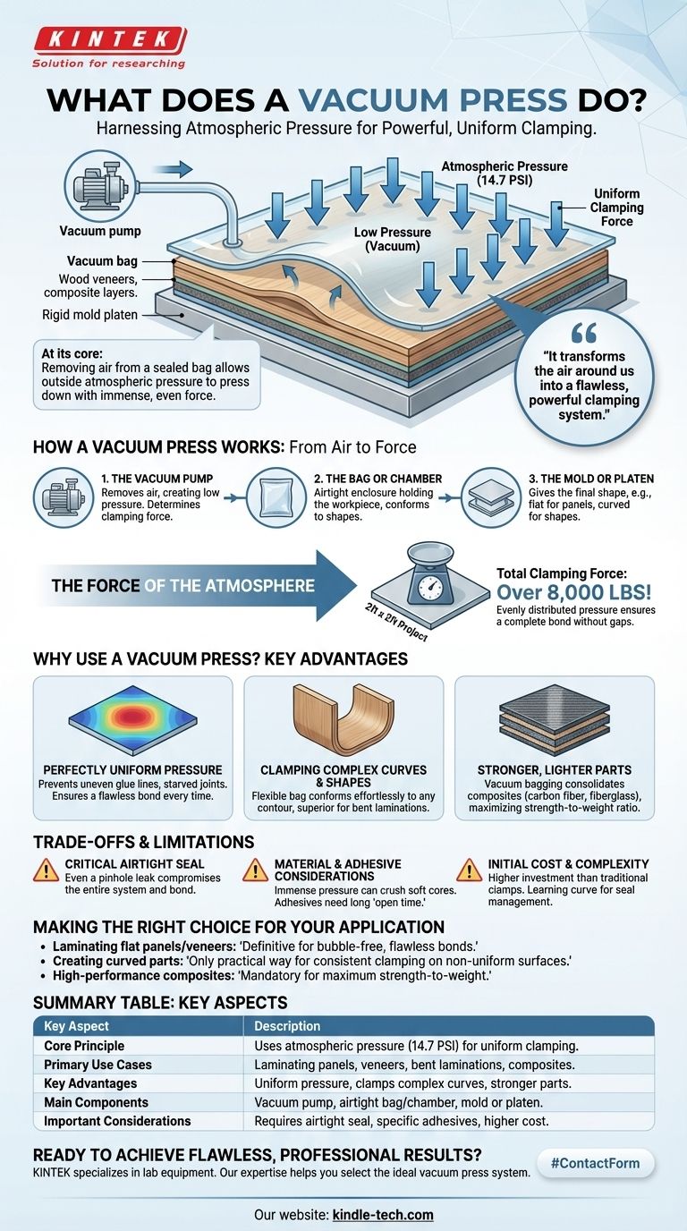 Cosa fa una pressa a vuoto? Ottenere una pressatura perfetta e uniforme per laminati e compositi Guida Visiva
