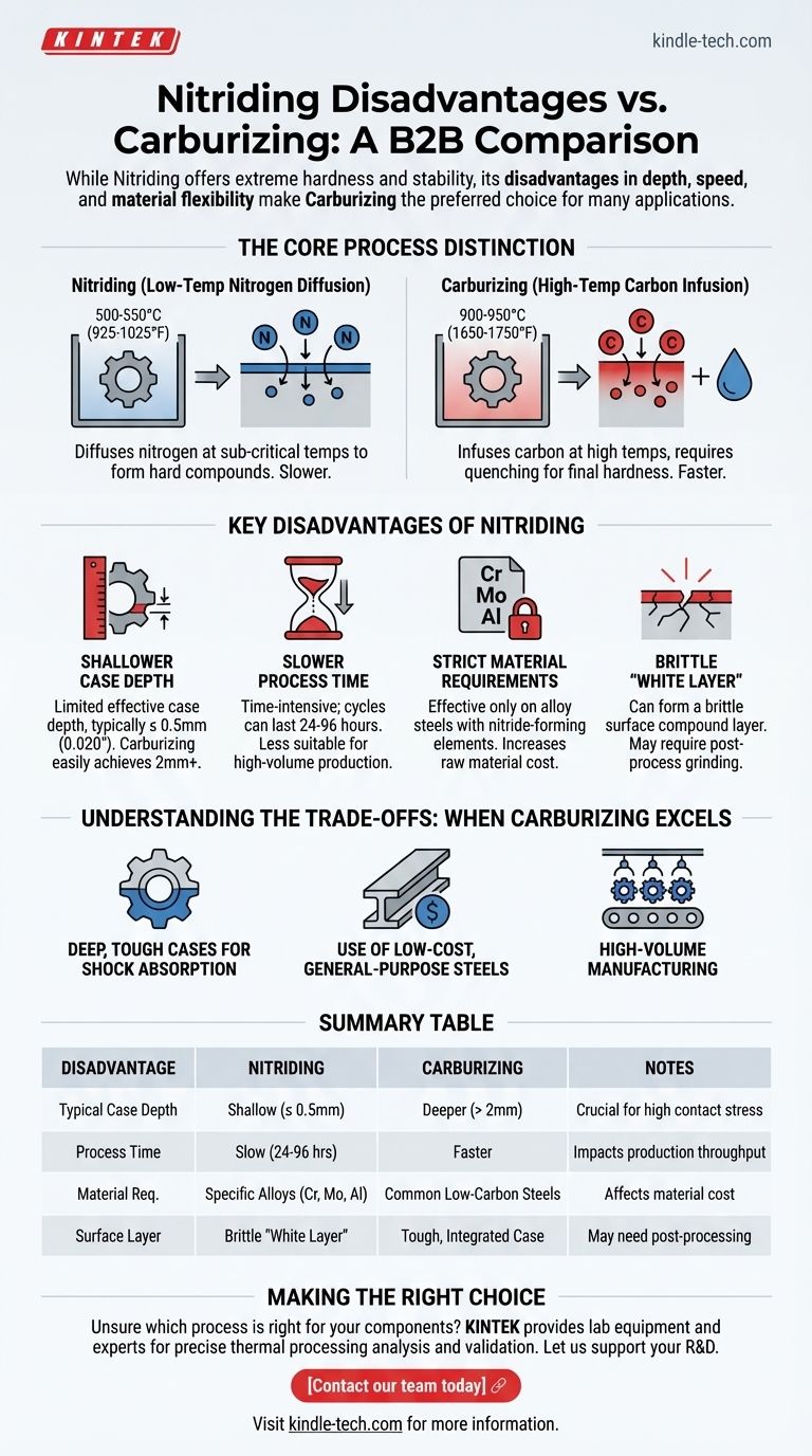 ما هي عيوب النتردة مقارنة بالكربنة؟ دليل لقيود العملية دليل مرئي