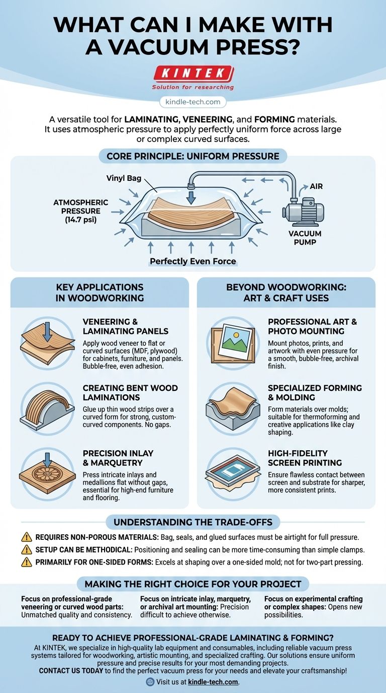 Was kann ich mit einer Vakuumpresse herstellen? Entdecken Sie perfektes Laminieren und gebogene Formen Visuelle Anleitung