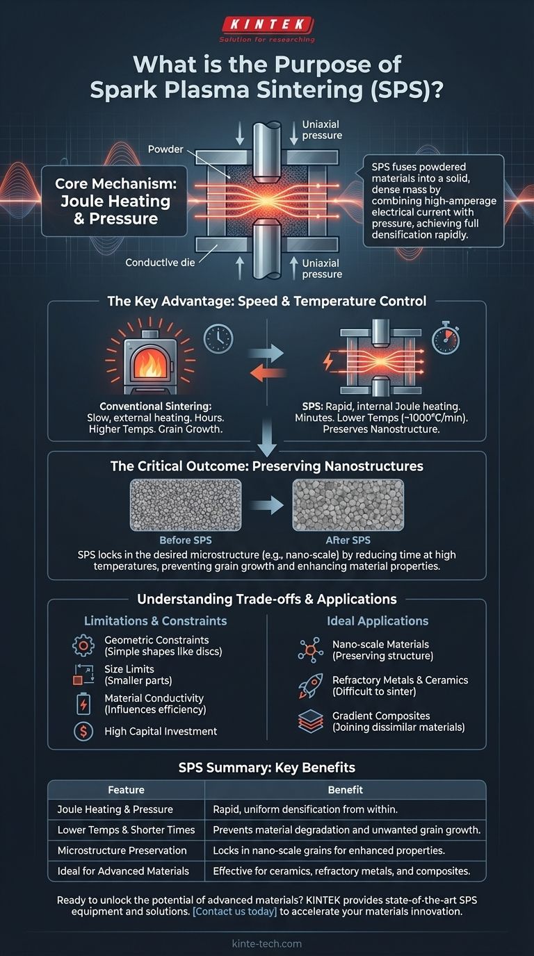 스파크 플라즈마 소결의 목적은 무엇입니까? 더 낮은 온도에서 완전한 치밀화 달성 시각적 가이드