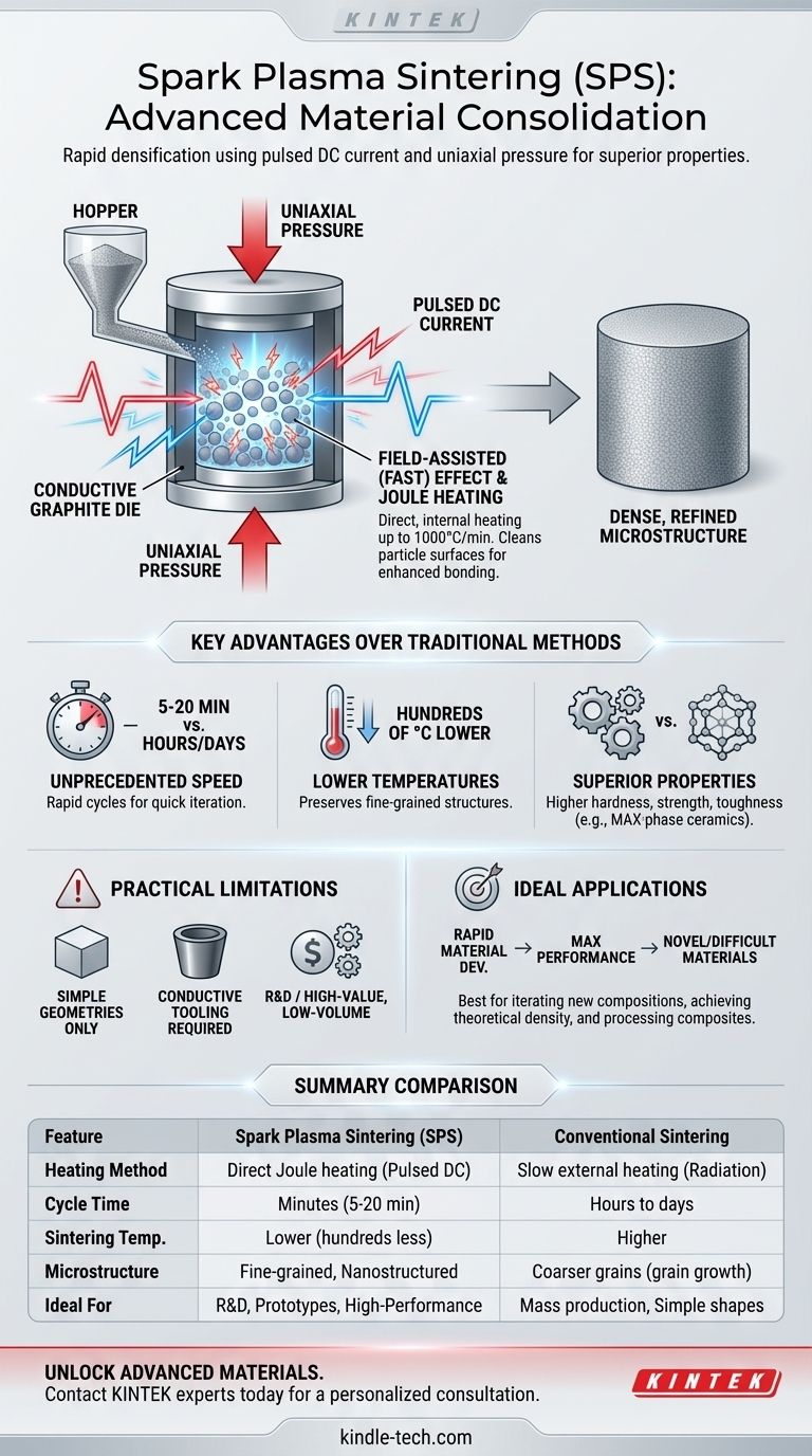 Was ist das Funkenerosionssintern (SPS) von Materialien? Ein Leitfaden zur Hochgeschwindigkeits- und Hochleistungsverdichtung Visuelle Anleitung