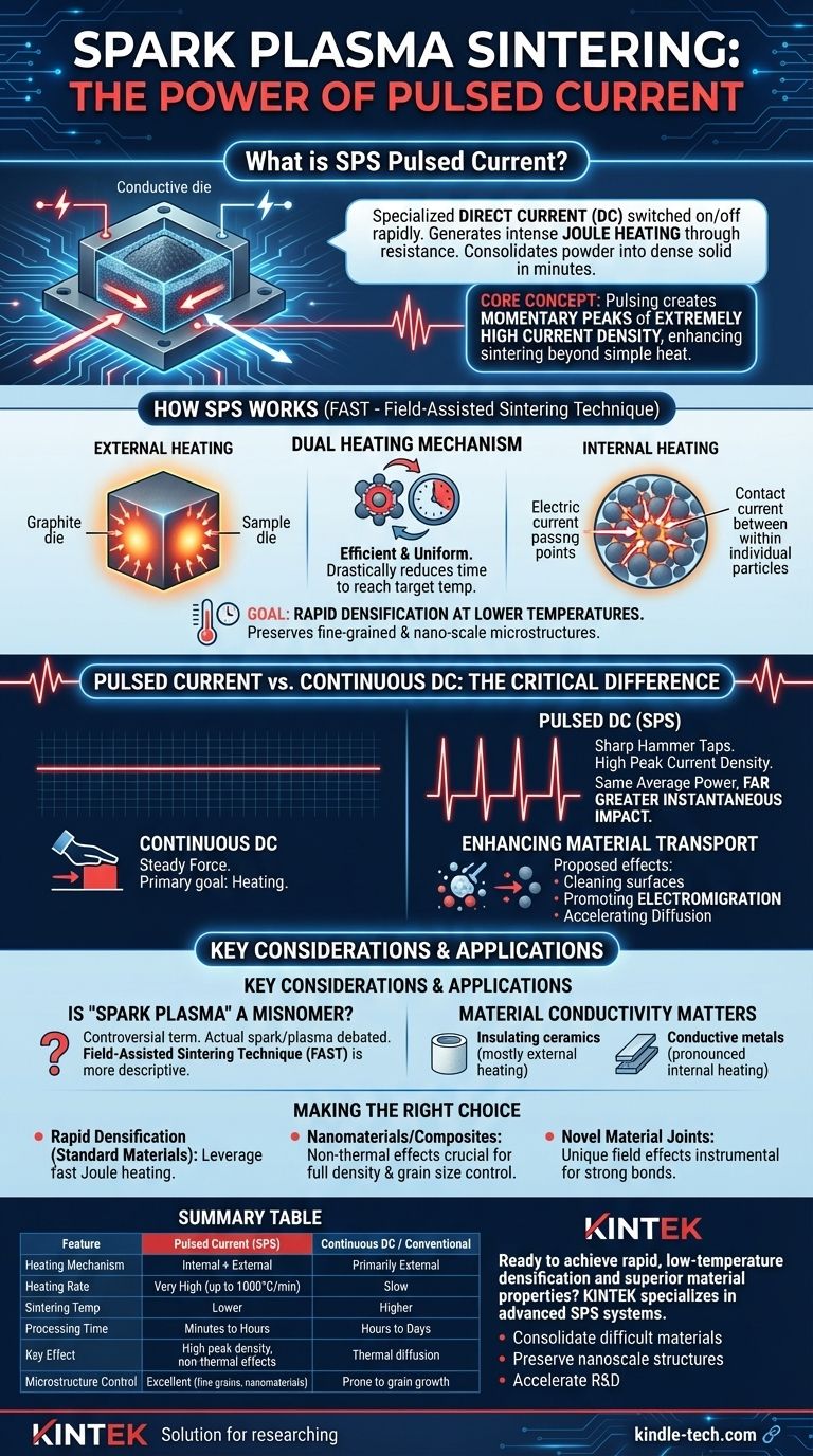 What is spark plasma sintering pulsed current? The Key to Rapid, Low-Temperature Densification Visual Guide
