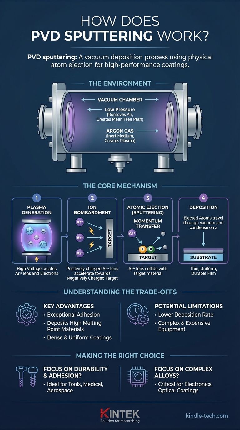 Wie funktioniert der PVD-Sputterprozess? Ein Schritt-für-Schritt-Leitfaden zur Dünnschichtabscheidung Visuelle Anleitung