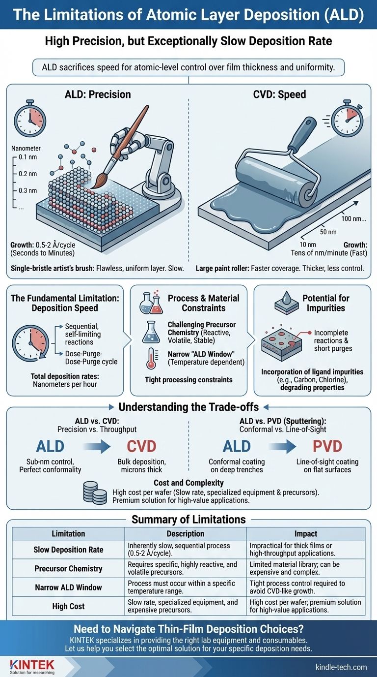 Was sind die Einschränkungen von ALD? Langsame Abscheidungsgeschwindigkeit und Materialbeschränkungen Visuelle Anleitung