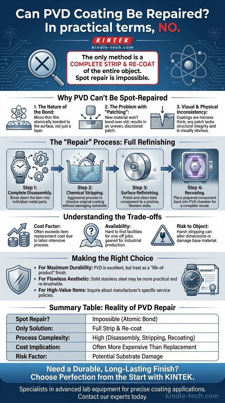 È possibile riparare il rivestimento PVD? La verità sulla riparazione dei graffi su finiture durevoli Guida Visiva