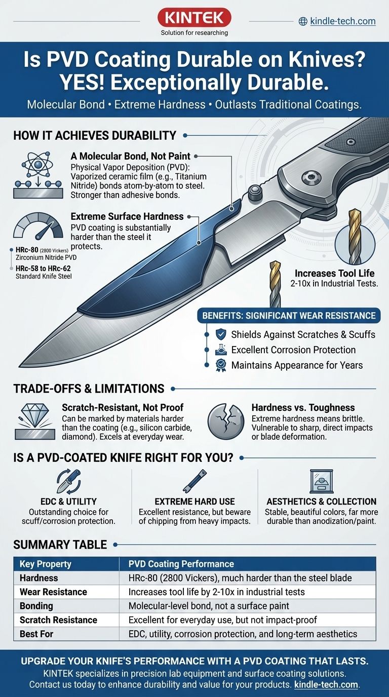 Ist die PVD-Beschichtung bei Messern haltbar? Entdecken Sie die härteste, verschleißfesteste Oberfläche Visuelle Anleitung