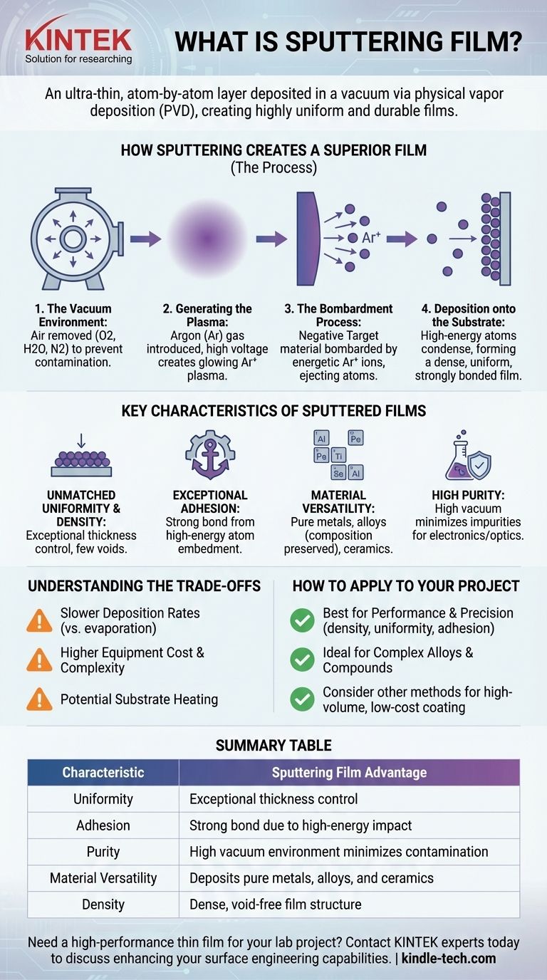 Qu'est-ce qu'un film par pulvérisation cathodique ? Un guide du dépôt de couches minces de haute précision Guide Visuel