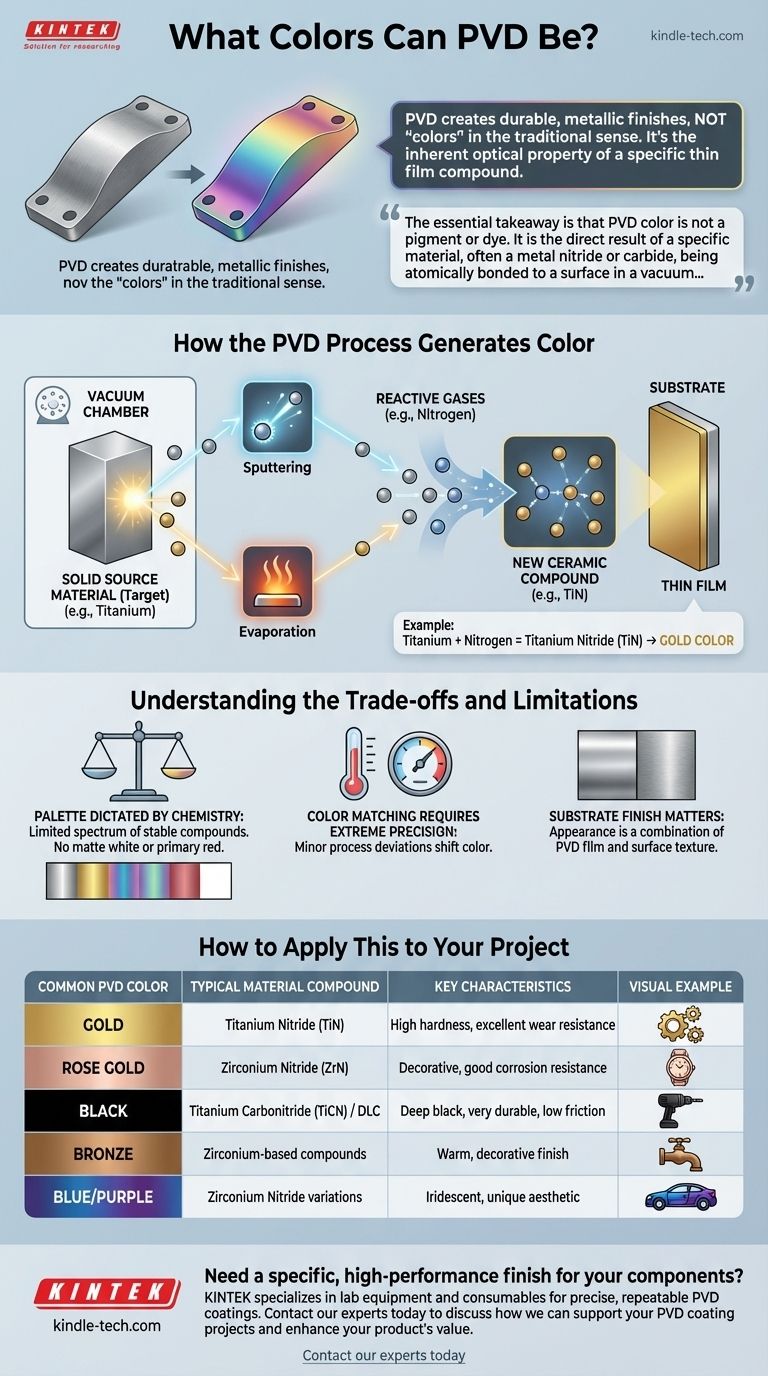 Quelles couleurs le PVD peut-il avoir ? Un guide des finitions métalliques durables Guide Visuel