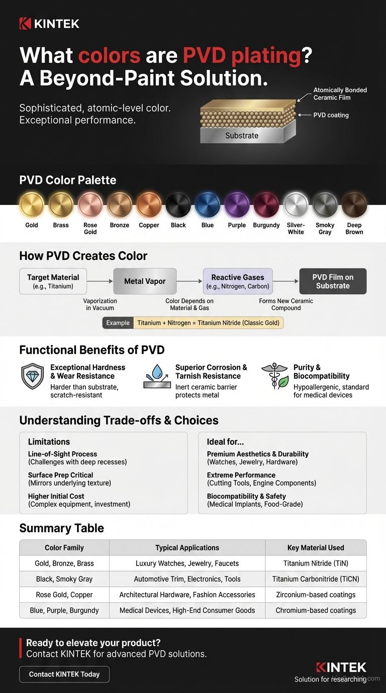 Какие цвета предлагает PVD-покрытие? Долговечные, яркие покрытия для вашей продукции Визуальное руководство