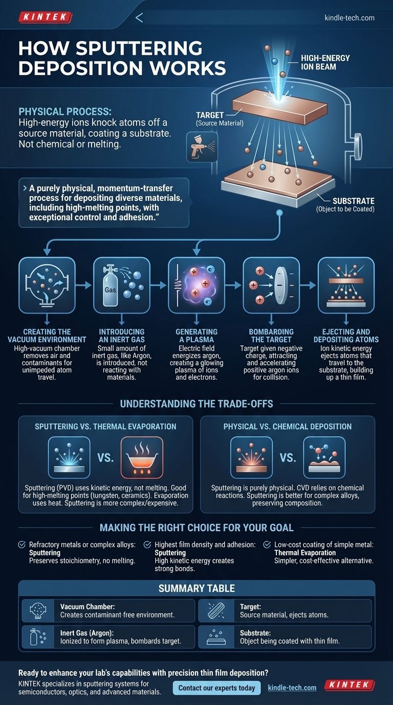 스퍼터링 증착은 어떻게 작동하나요? 정밀 박막 코팅 가이드 시각적 가이드