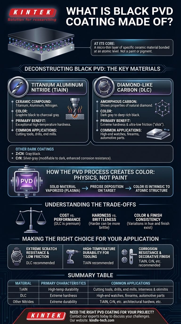 Woraus besteht eine schwarze PVD-Beschichtung? Entdecken Sie die Materialien hinter langlebigen Oberflächen Visuelle Anleitung