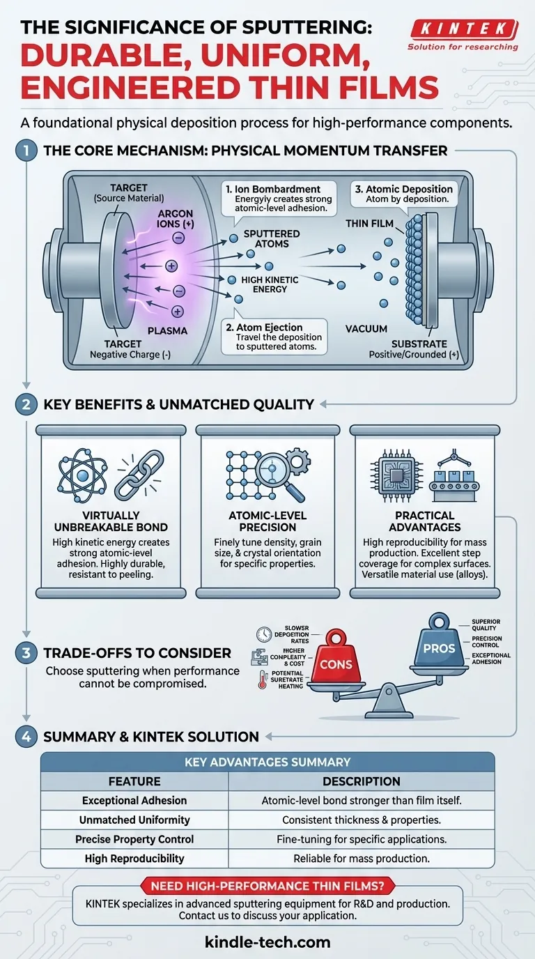 스퍼터링의 중요성은 무엇인가요? 첨단 기술 제조를 위한 우수한 박막을 구현하세요 시각적 가이드