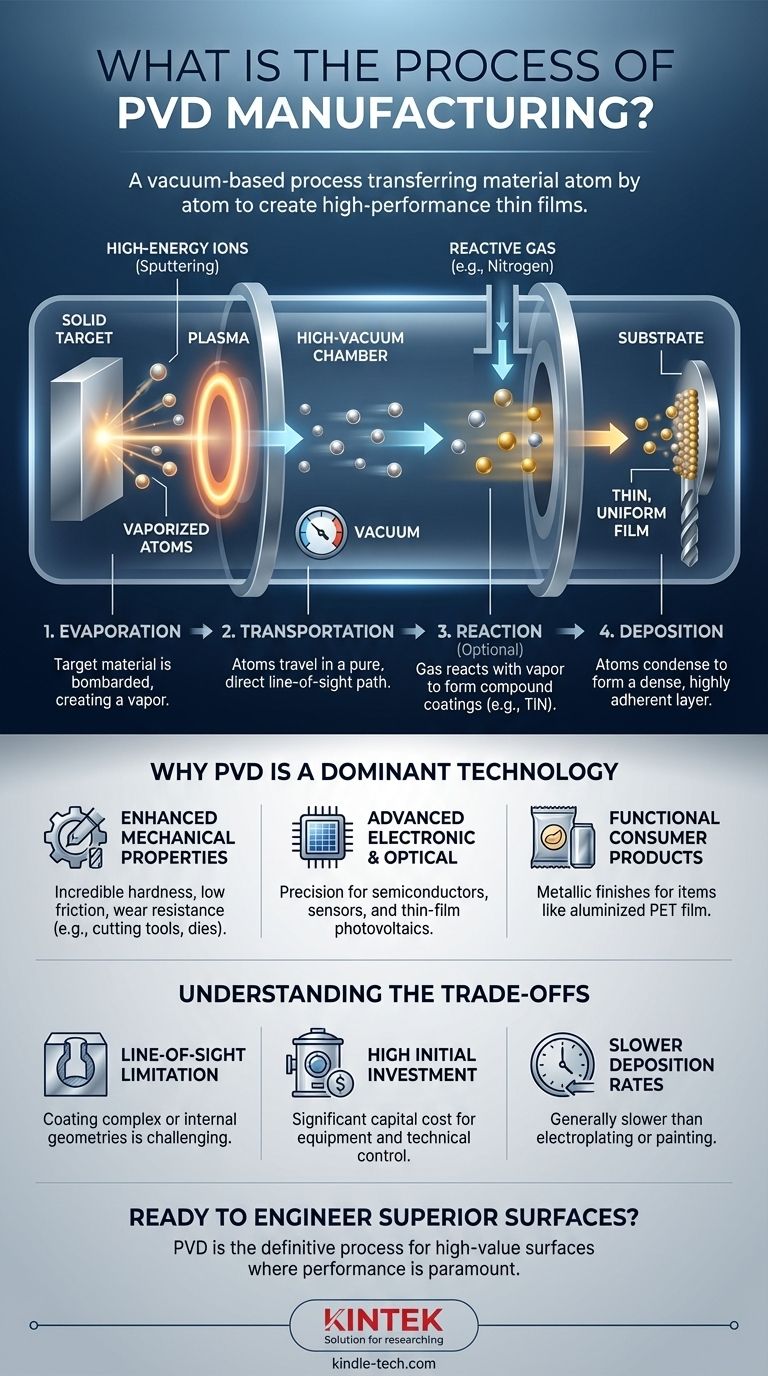 Was ist der Prozess der PVD-Fertigung? Ein Schritt-für-Schritt-Leitfaden für Hochleistungsbeschichtungen Visuelle Anleitung