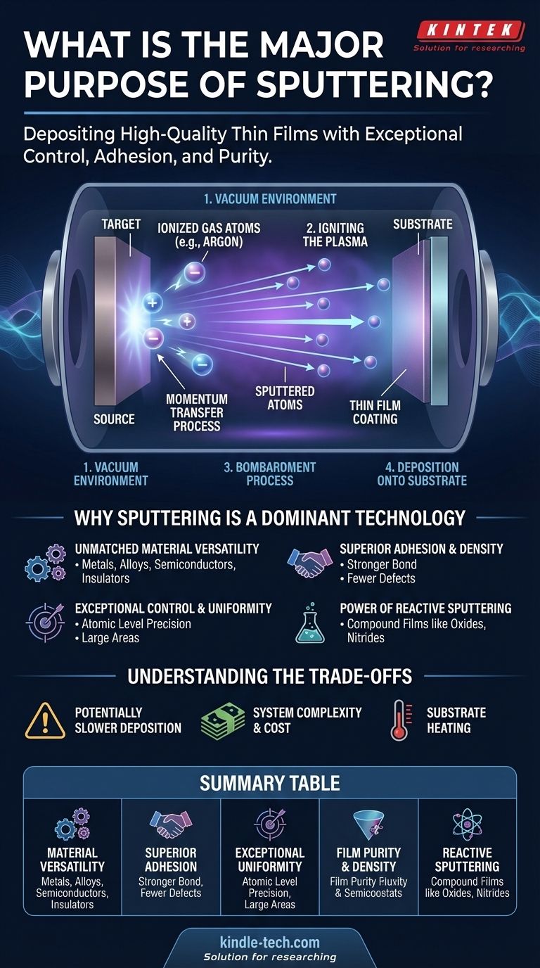 スパッタリングの主な目的は何ですか？高性能薄膜成膜を実現する ビジュアルガイド