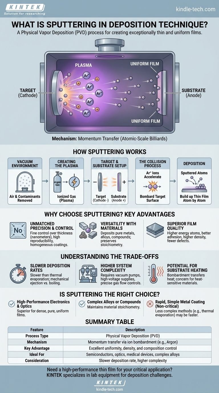 What is sputtering in deposition technique? Achieve Precise, High-Quality Thin Films Visual Guide