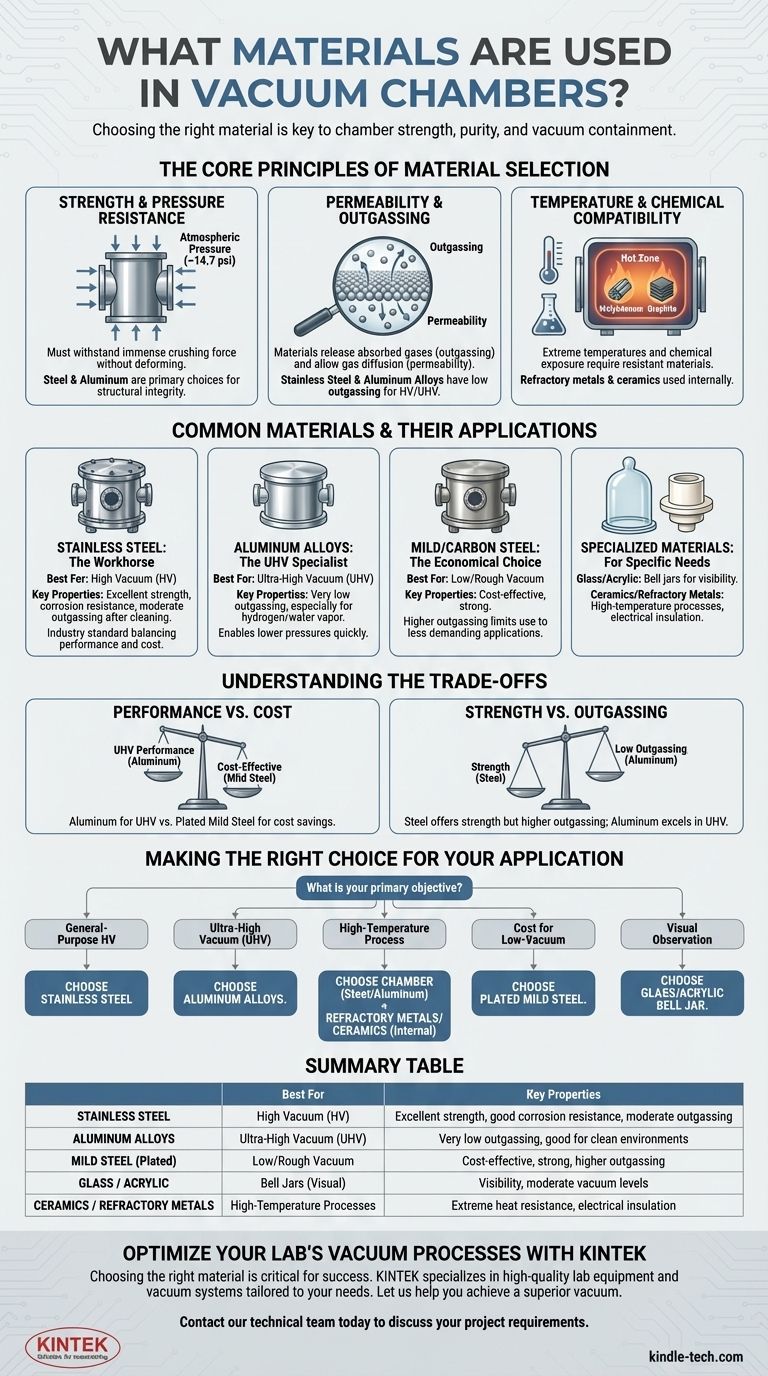 ما هي المواد المستخدمة في غرف التفريغ؟ اختر المادة المناسبة لمستوى التفريغ لديك دليل مرئي