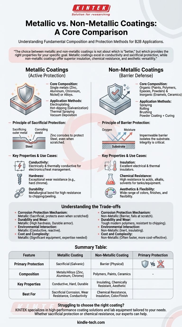 ¿Cuál es la diferencia entre el recubrimiento metálico y el no metálico? Una guía sobre la protección sacrificial vs. de barrera Guía Visual