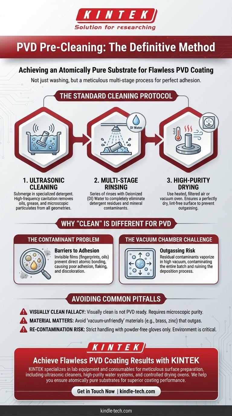Come si pulisce prima del rivestimento PVD? Padroneggiare il processo multistadio per un'adesione perfetta Guida Visiva