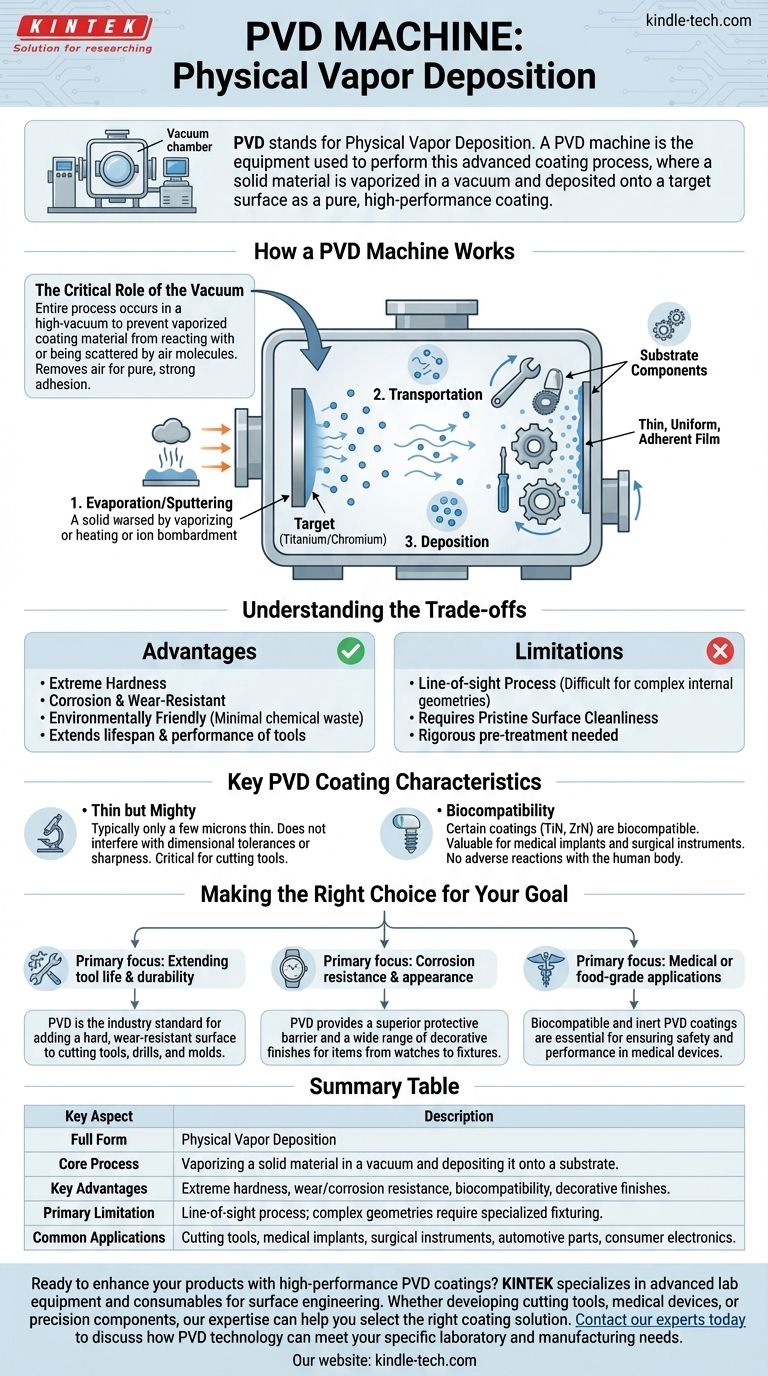 Qual è la forma estesa della macchina PVD? Sblocca rivestimenti superficiali superiori per i tuoi prodotti Guida Visiva