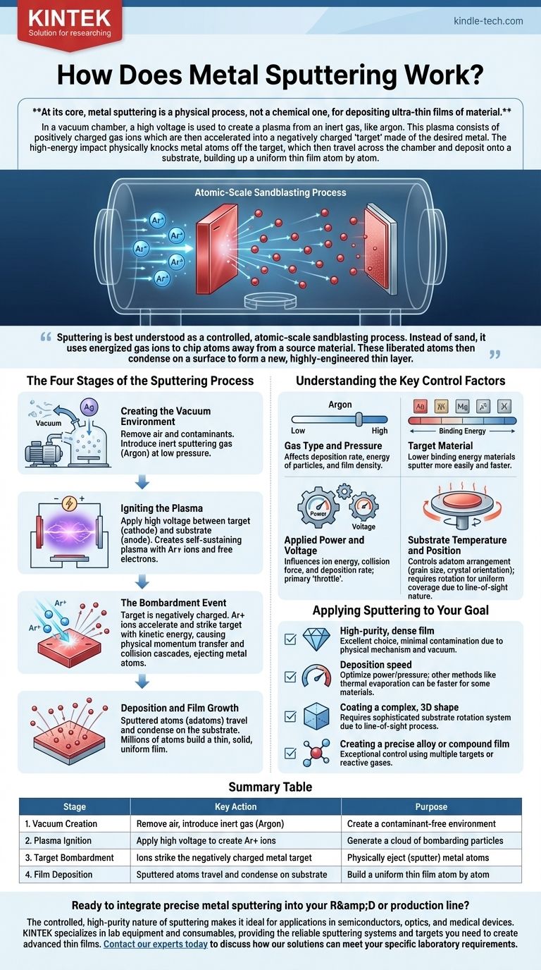금속 스퍼터링은 어떻게 작동하나요? 고순도, 균일한 박막 증착 달성 시각적 가이드