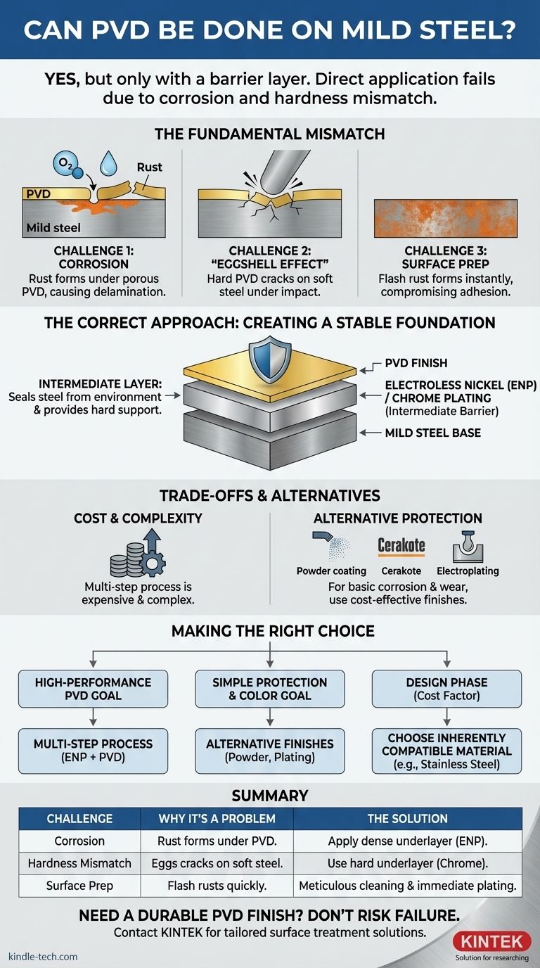Kann PVD auf Baustahl aufgebracht werden? Warum die direkte Beschichtung fehlschlägt und wie man Erfolg hat Visuelle Anleitung