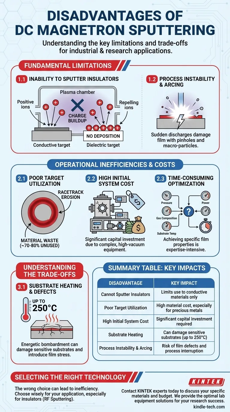 直流磁控溅射的缺点是什么？您实验室需要了解的关键限制 图解指南