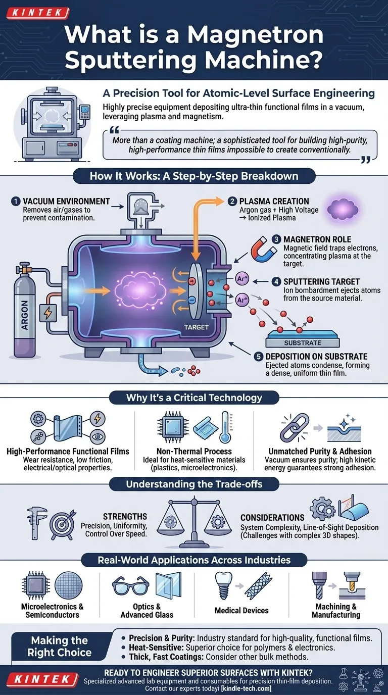 O que é uma máquina de sputtering por magnetron? Deposição de Filmes Finos de Precisão para Materiais Avançados Guia Visual