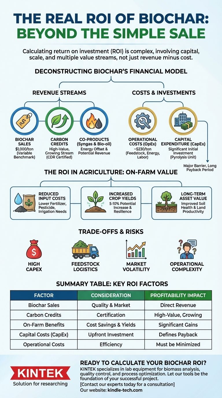 Qual é o retorno sobre o investimento para o biocarvão? Desbloqueie o Verdadeiro Valor dos Créditos de Carbono e da Saúde do Solo Guia Visual