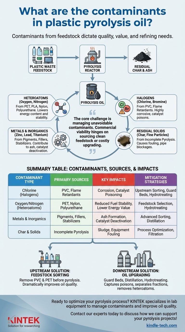 Quali sono i contaminanti nell'olio di pirolisi della plastica? Gestire le impurità per il successo commerciale Guida Visiva