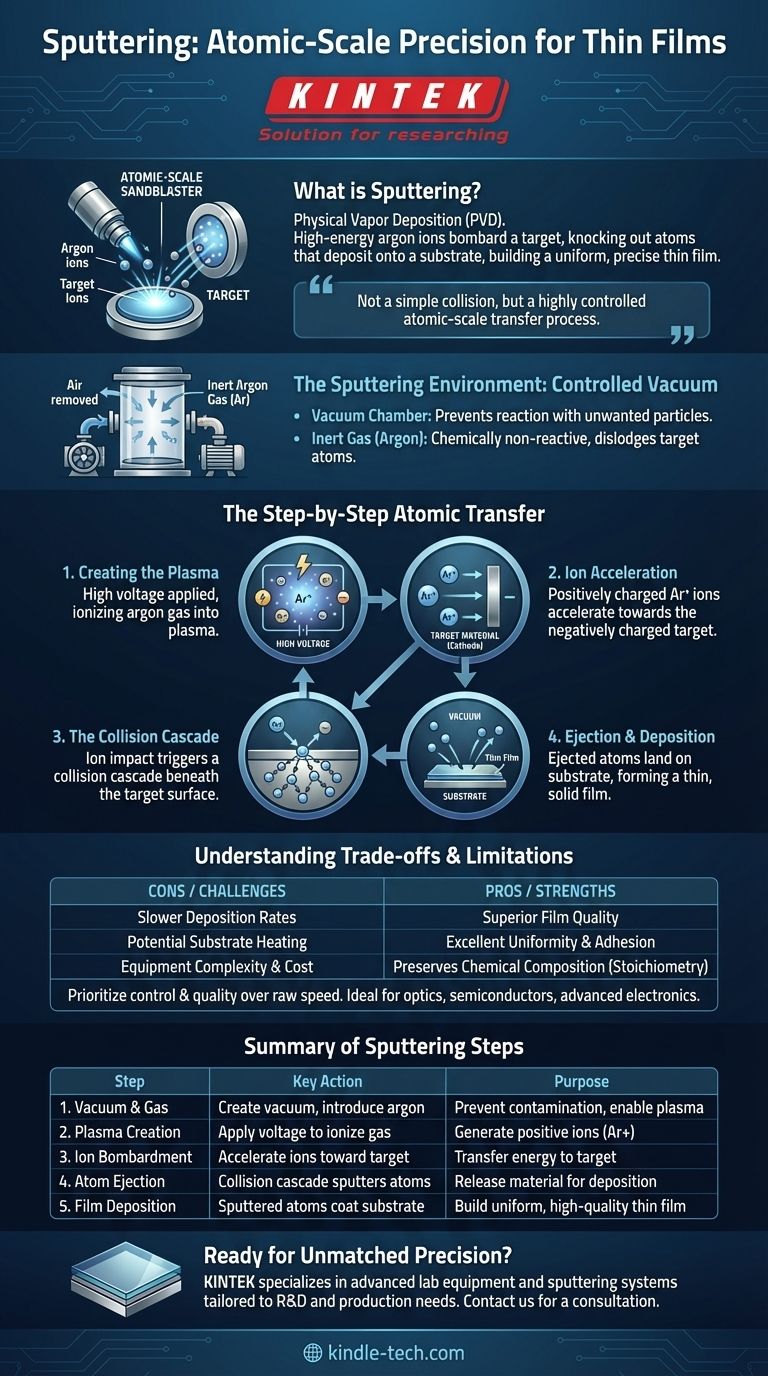 ماذا يحدث في عملية الرشّ؟ دليل خطوة بخطوة لترسيب الأغشية الرقيقة دليل مرئي