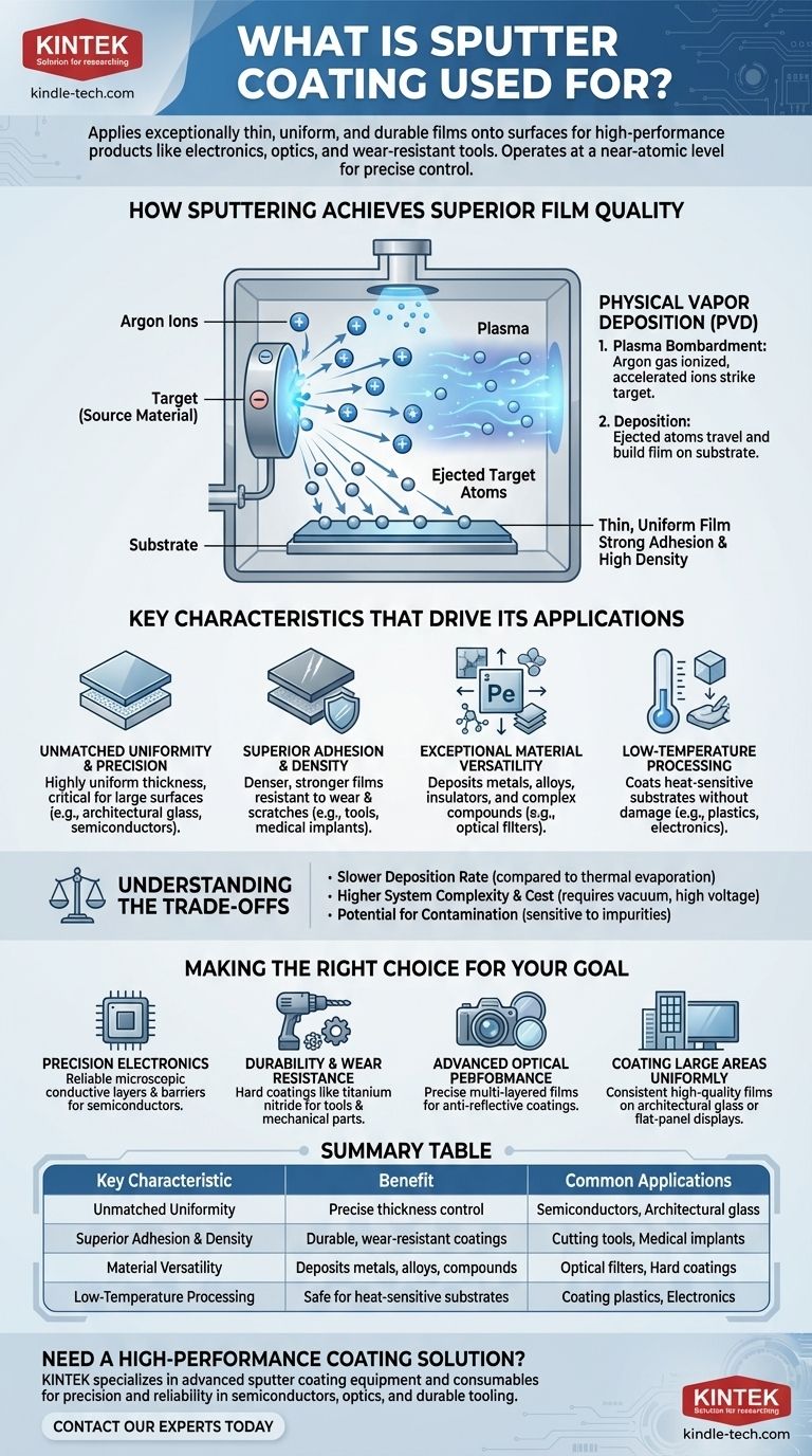 스퍼터 코팅은 무엇에 사용되나요? 전자제품, 광학 및 도구를 위한 우수한 박막 구현 시각적 가이드