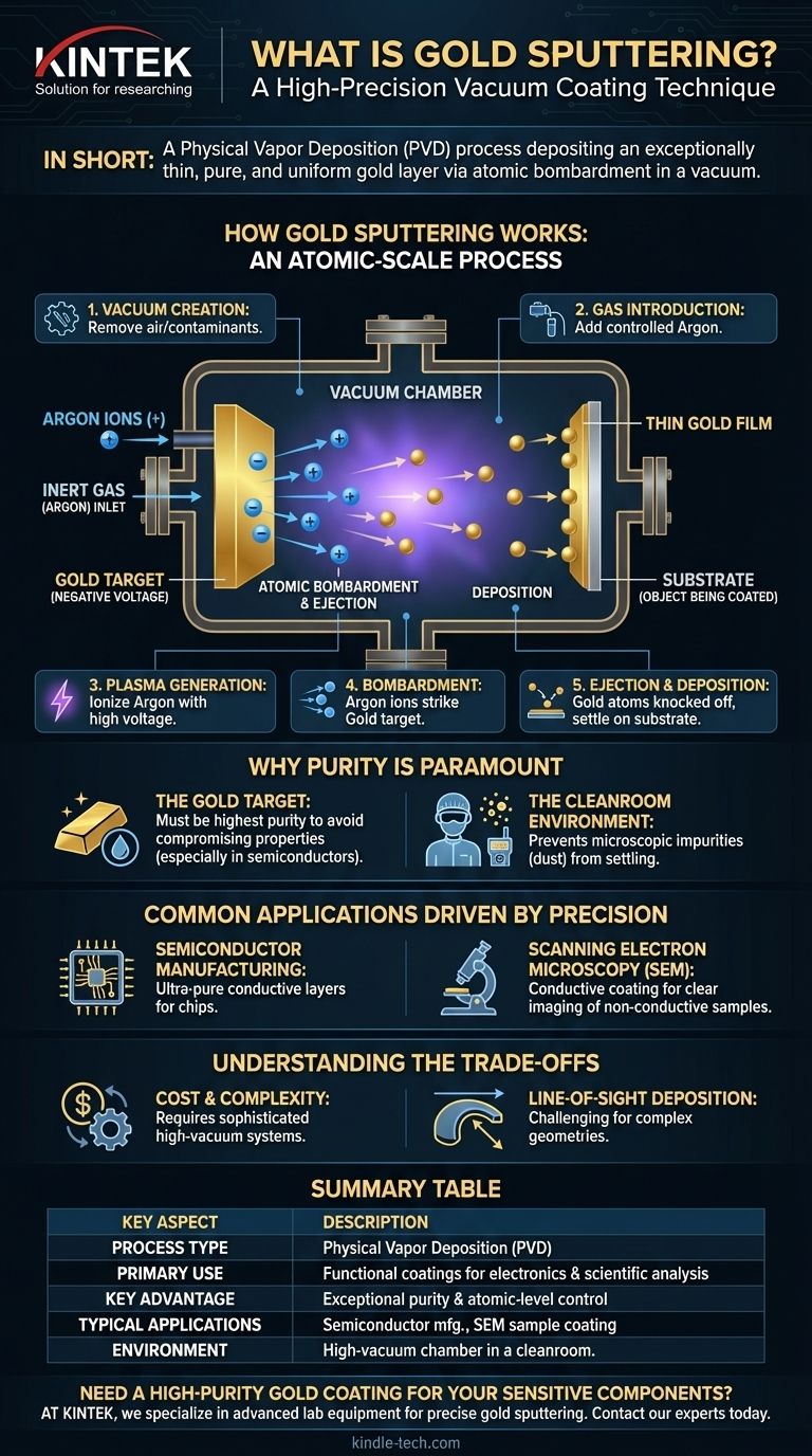 Qu'est-ce que la pulvérisation cathodique d'or ? Un guide sur le revêtement sous vide de haute pureté pour l'électronique et la MEB Guide Visuel