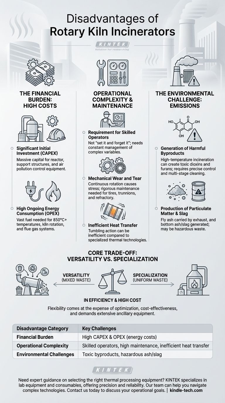 Quels sont les inconvénients des incinérateurs à foyer rotatif ? Coûts élevés et défis environnementaux Guide Visuel